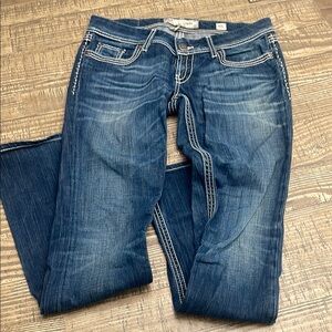 BKE Blue Boot Cut Jeans with Faded Detailing